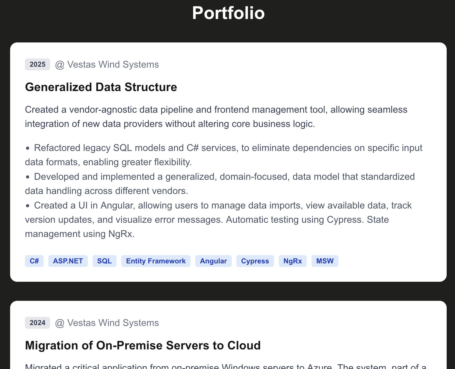 Portfolio preview