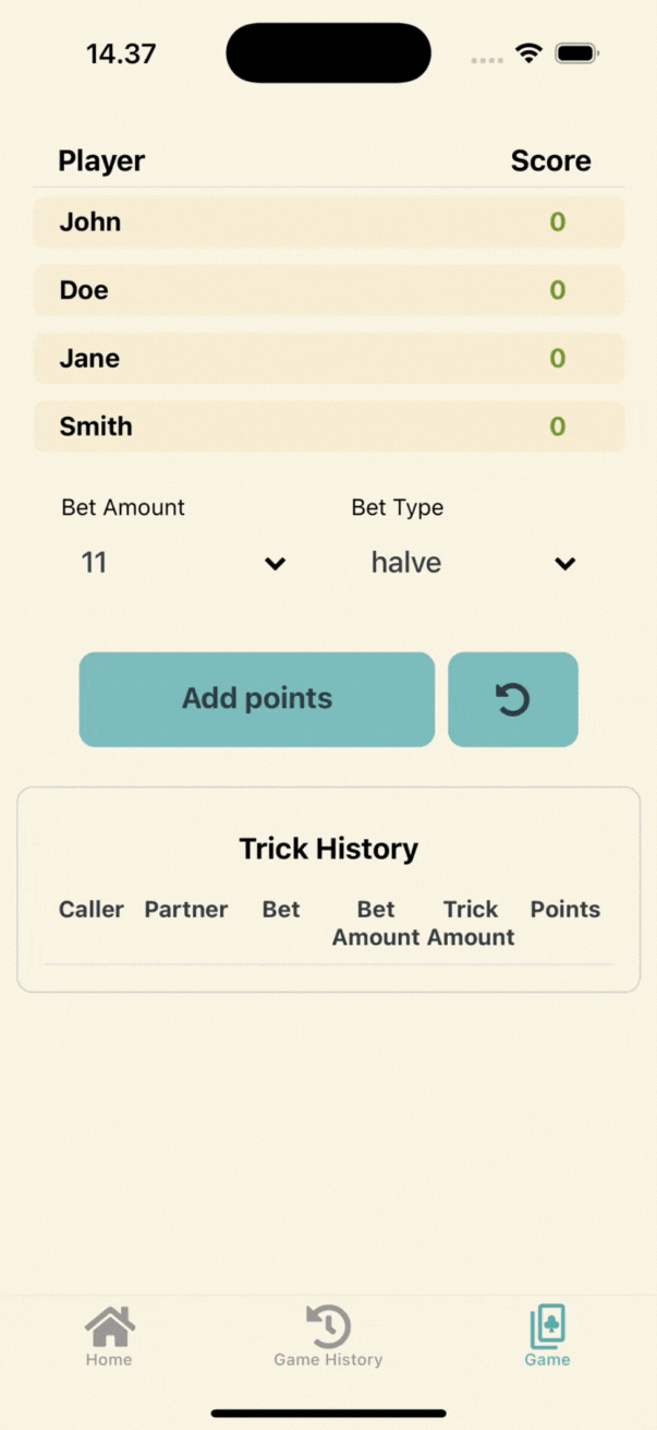 Whist point calculator